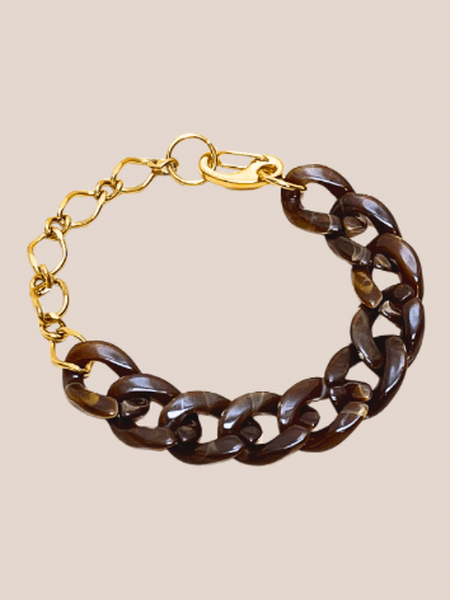 Geschakelde armband cappucino