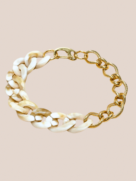 Geschakelde armband vanille