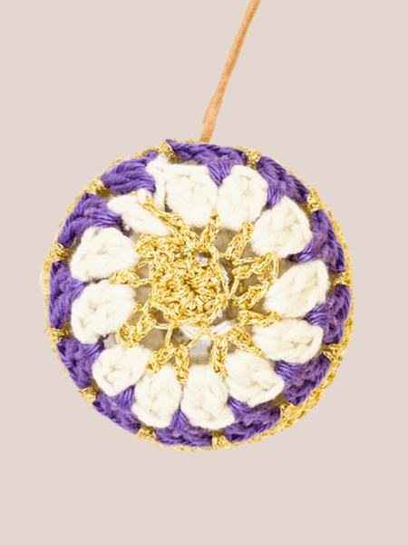 Lavender gehaakte (kerst) hanger, ornament.