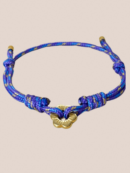 satijnkoord armband met bloem