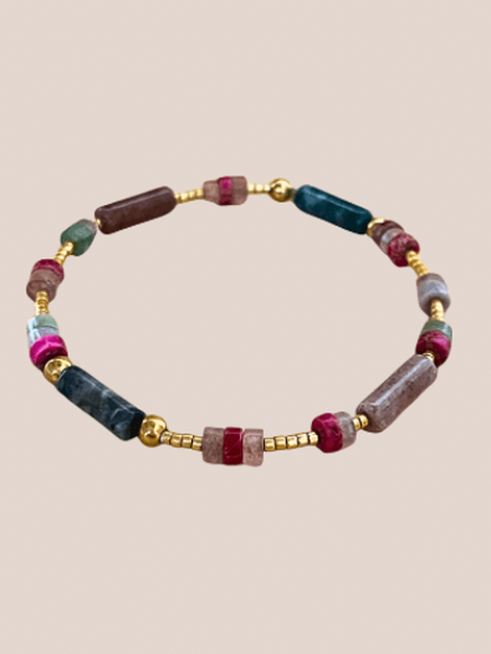 Natuursteen kralenarmband rosemary