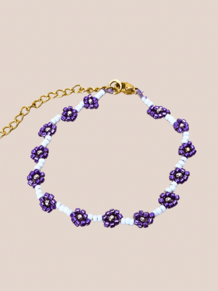Miyuki bloemetjes armband Aster