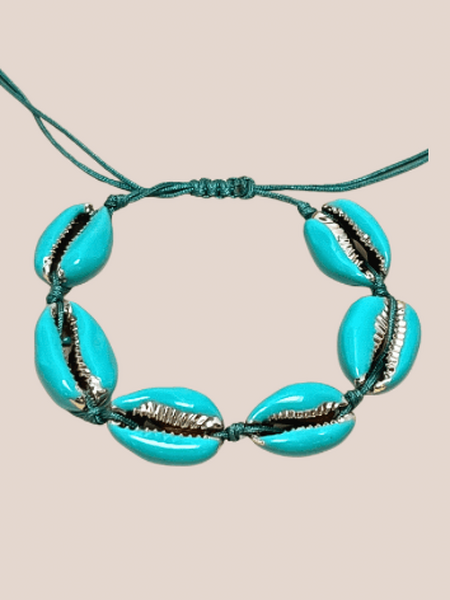 Kauri schelpenarmband turquoise