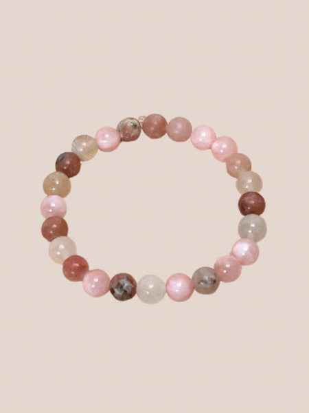 Natuursteenkralen armband peac & rose