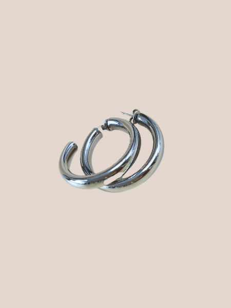 oorringen basic, dik, klein zilver