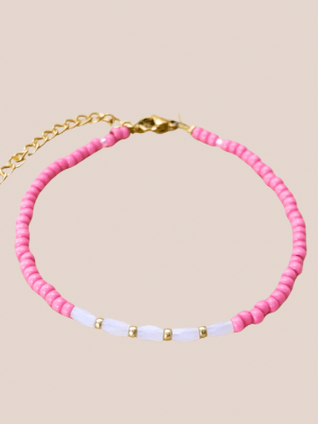 Natuursteenkraal armband Sage